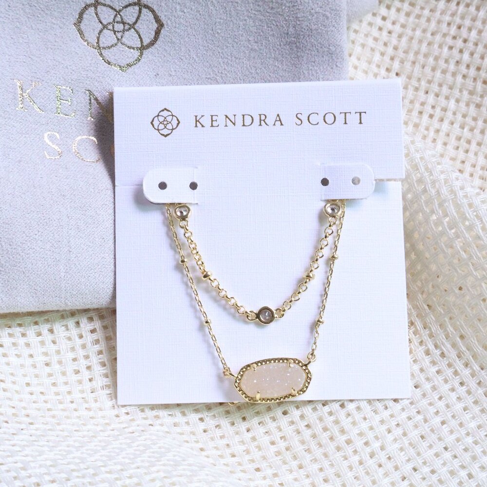 Kendra Scott Elisa Gold Necklace Drusy NEW